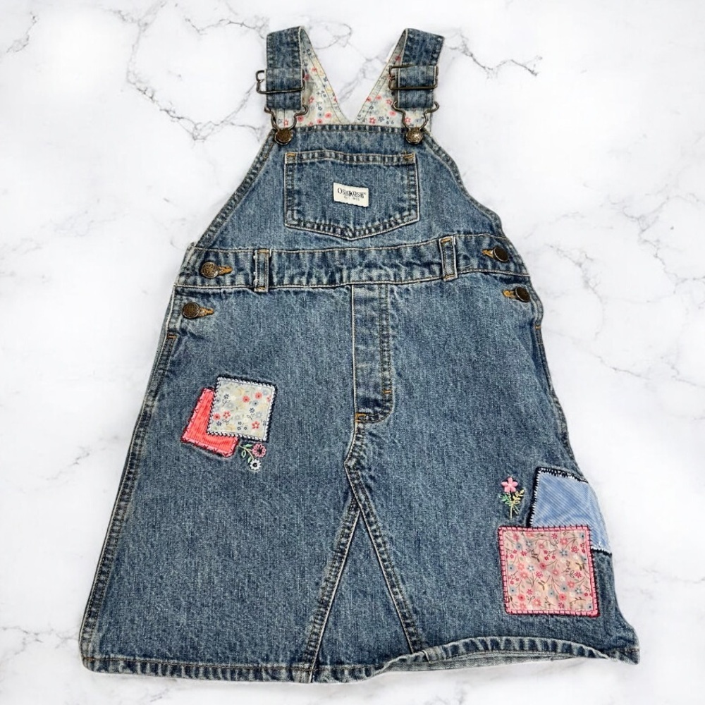 Vintage OshKosh B'gosh Patchwork Light Blue Denim Overalls